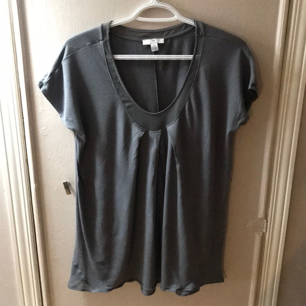 H Halston gray shirt
